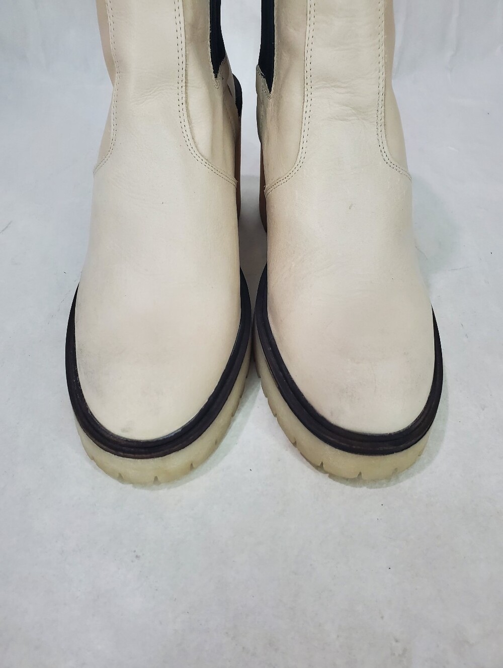 Free People James Chelsea Boots White/Bone 39.5 Leather Made In Spain Fall Boots - Picture 7 of 14